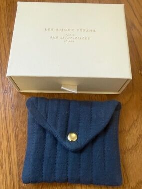 NWT Sezane Jewelry Box with Navy Pouch